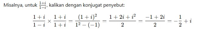 contoh konjugasi bilangan kompleks