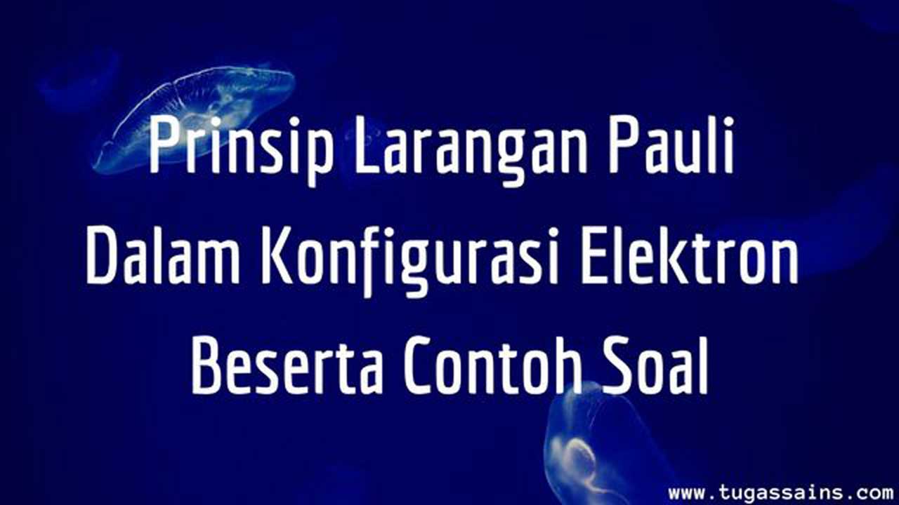 Prinsip Larangan Pauli Dalam Konfigurasi Elektron Beserta Contoh Soal