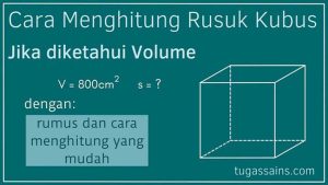 Cara Menghitung Rusuk Kubus jika diketahui Volume