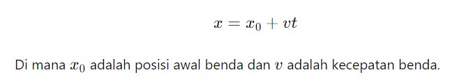 Persamaan posisi benda dalam gerak lurus beraturan