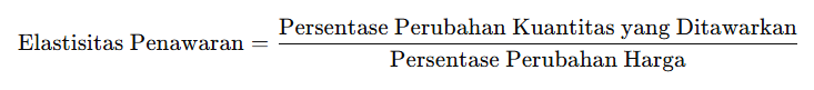 rumus Elastisitas Penawaran