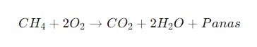rumus reaksi Pembakaran Gas Alam (Metana)