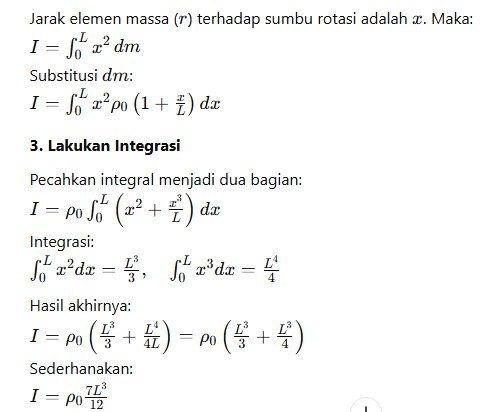 Momen Inersia terhadap Sumbu di Ujung Kiri