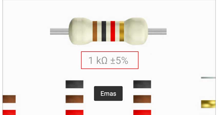 Warna Resistor 1K